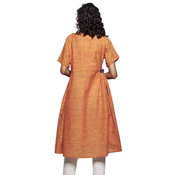Orange plain cotton kurtas-and-kurtis 2