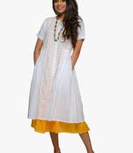 White printed cotton kurtas-and-kurtis