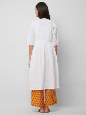 White embroidered cotton kurta-sets 2