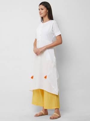 White plain cotton kurta-sets 3