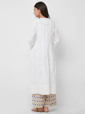 White plain cotton kurta-sets 2