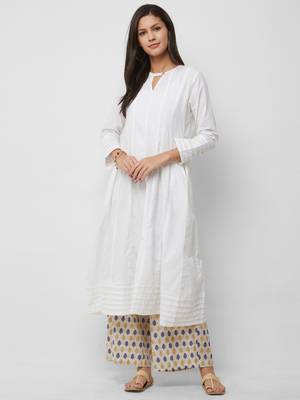 White plain cotton kurta-sets 4