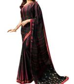 Black printed Georgette sare with blouse