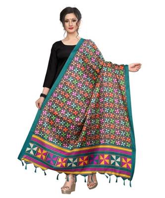 Designer pink printed Duppatta 1