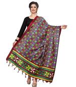 Designer red printed Duppatta