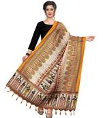 Designer orange printed Duppatta