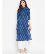 blue cotton printed kurti