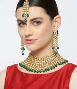 Green cubic zirconia necklace-sets