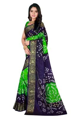Multicolor hand woven art silk saree with blouse 1