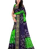 Multicolor hand woven art silk saree with blouse