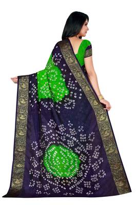 Multicolor hand woven art silk saree with blouse 2