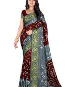 Multicolor hand woven art silk saree with blouse