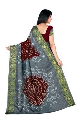 Multicolor hand woven art silk saree with blouse 2