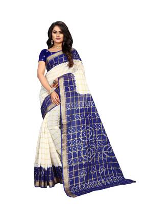 Multicolor hand woven art silk saree with blouse 1