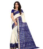 Multicolor hand woven art silk saree with blouse