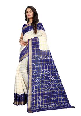Multicolor hand woven art silk saree with blouse 3