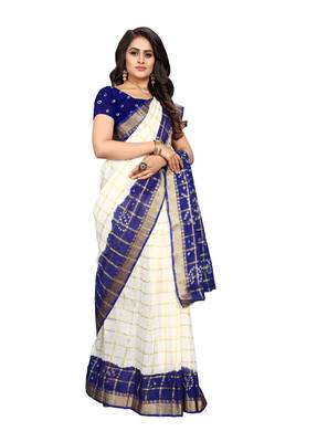 Multicolor hand woven art silk saree with blouse 5