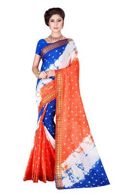 Multicolor hand woven art silk saree with blouse 1