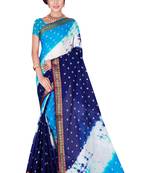 Multicolor hand woven art silk saree with blouse