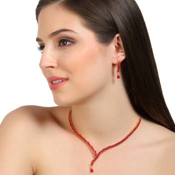 Pink Cubic Zirconia Necklaces 2