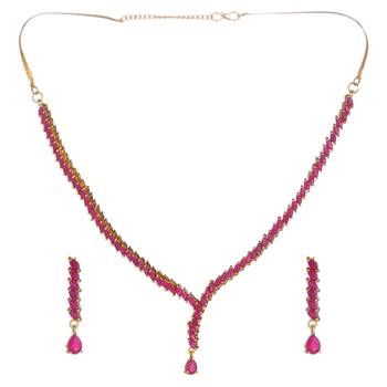Pink Cubic Zirconia Necklaces 3