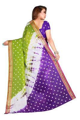 Multicolor hand woven art silk saree with blouse 2