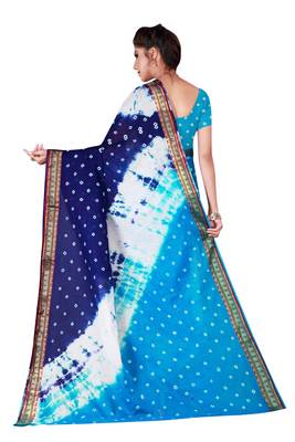 Multicolor hand woven art silk saree with blouse 2