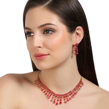Pink Cubic Zirconia Necklaces 1