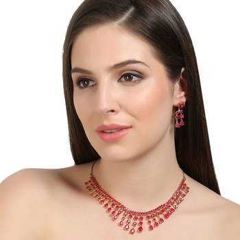 Pink Cubic Zirconia Necklaces 2