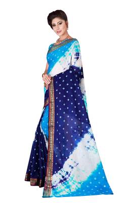 Multicolor hand woven art silk saree with blouse 3
