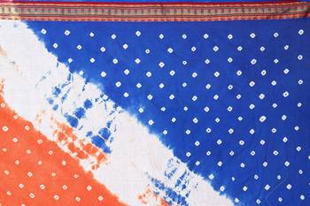 Multicolor hand woven art silk saree with blouse 5