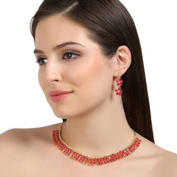 Pink Cubic Zirconia Necklaces 1