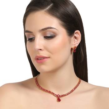 Pink Cubic Zirconia Necklaces 1