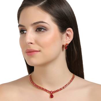 Pink Cubic Zirconia Necklaces 2