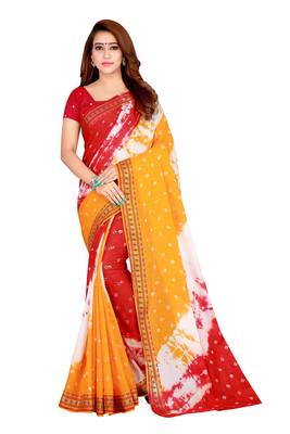 Multicolor hand woven art silk saree with blouse 1