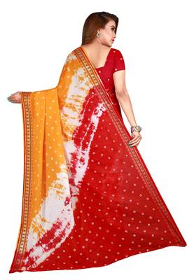 Multicolor hand woven art silk saree with blouse 2