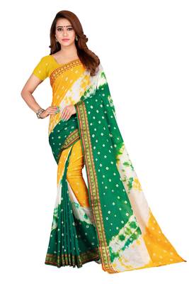 Multicolor hand woven art silk saree with blouse 1