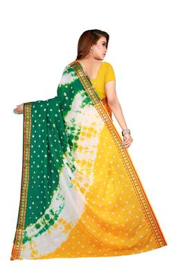 Multicolor hand woven art silk saree with blouse 2