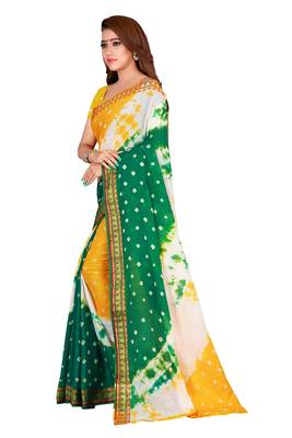 Multicolor hand woven art silk saree with blouse 3