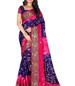 Multicolor hand woven art silk saree with blouse