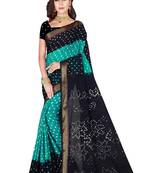 Multicolor hand woven art silk saree with blouse
