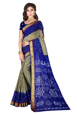 Multicolor hand woven art silk saree with blouse 1