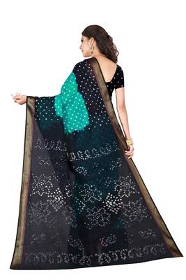 Multicolor hand woven art silk saree with blouse 2
