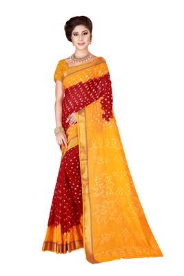 Multicolor hand woven art silk saree with blouse 1