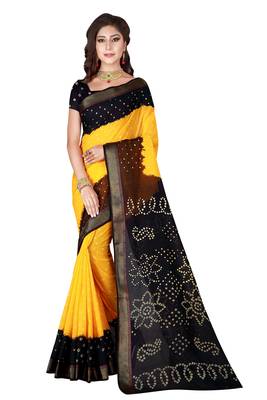 Multicolor hand woven art silk saree with blouse 1