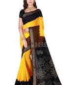 Multicolor hand woven art silk saree with blouse