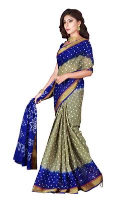 Multicolor hand woven art silk saree with blouse 3