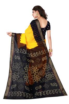 Multicolor hand woven art silk saree with blouse 2