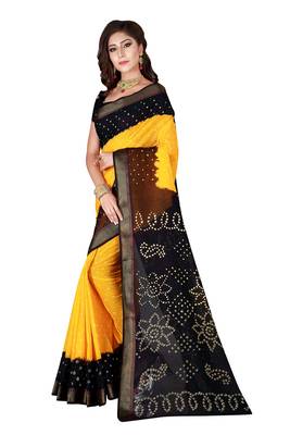 Multicolor hand woven art silk saree with blouse 3