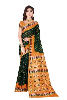 Multicolor hand woven art silk saree with blouse 1
